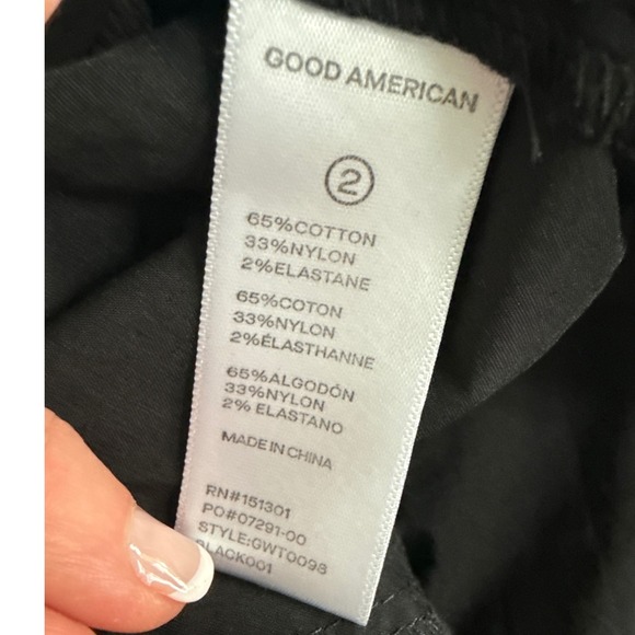 Good American Dart Poplin Button‎ Down Shirt Black Size 2 Medium Corset  $119 - Picture 10 of 12